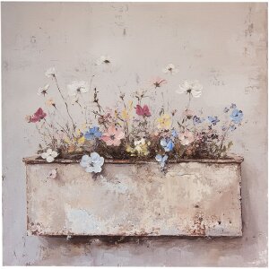 Clayre & Eef 66265 Wanddecoratie 36x3x36 cm Beige Roze