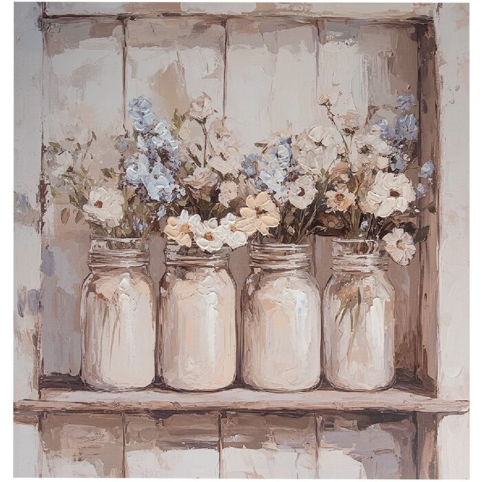 Clayre & Eef 66266 Wanddecoratie 51x3x51 cm Beige/Roze