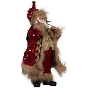 Clayre & Eef 66322 Kerstman Decoratie 16x12x31 cm Rood
