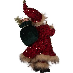 Clayre & Eef 66322 Kerstman Decoratie 16x12x31 cm Rood