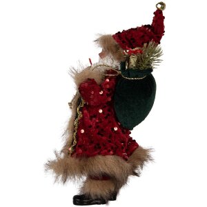 Clayre & Eef 66322 Kerstman Decoratie 16x12x31 cm Rood