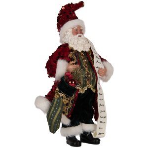 Clayre & Eef 66324 Kerstman Decoratie 16x8x28 cm rood