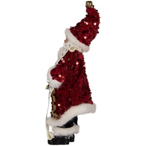 Clayre & Eef 66324 Kerstman Decoratie 16x8x28 cm rood