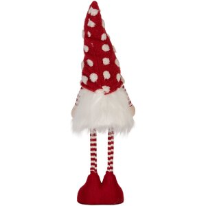 Clayre & Eef 66328 Decoratieve Kabouter met LED Rood en Wit 56 cm