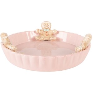 Clayre & Eef 6CE1857P Schaal Roze Bruin Ø 23x7 cm
