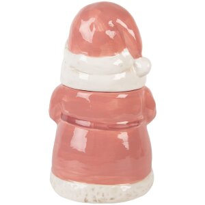 Clayre & Eef 6CE2215 Voorraadpot met deksel Ø 15x26 cm Roze/Wit