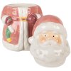 Clayre & Eef 6CE2215 Voorraadpot met deksel Ø 15x26 cm Roze/Wit
