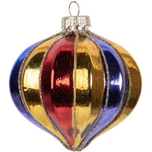 Clayre & Eef 6GL5102 Kerstbal Ø 8 cm meerkleurig
