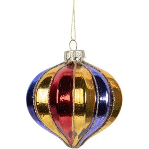 Clayre & Eef 6GL5102 Kerstbal Ø 8 cm meerkleurig