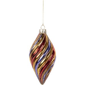Clayre & Eef 6GL5103 Kerstbal Ø 6x13 cm Meerkleurig