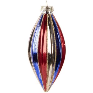 Clayre & Eef 6GL5104 Kerstbal Ø 6x13 cm Meerkleurig