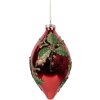 Clayre & Eef 6GL5108 Kerstbal Ø 8x15 cm Rood Groen Glas