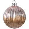 Clayre & Eef 6GL5112 Kerstbal Ø 8x8 cm Bruin & Roze