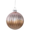 Clayre & Eef 6GL5112 Kerstbal Ø 8x8 cm Bruin & Roze