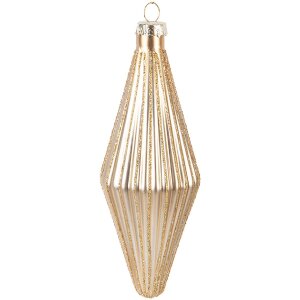 Clayre & Eef 6GL5113 Kerstbal Ø 5x15 cm Goudkleurig