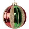 Clayre & Eef 6GL5116 Kerstbal Ø 10x11 cm Groen Rood