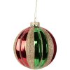 Clayre & Eef 6GL5116 Kerstbal Ø 10x11 cm Groen Rood