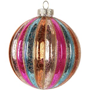 Clayre & Eef 6GL5176 Kerstbal Ø 10x11 cm Meerfarbig
