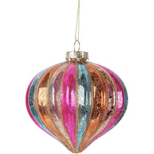 Clayre & Eef 6GL5177 Kerstbal Ø 10 cm meerkleurig