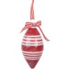 Clayre & Eef 6GL5181 Kerstbal Rood Wit Ø 6x13 cm