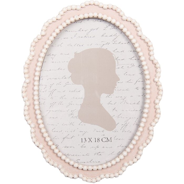 Clayre & Eef 2F1303 Fotolijst 16x20 cm Roze-Wit