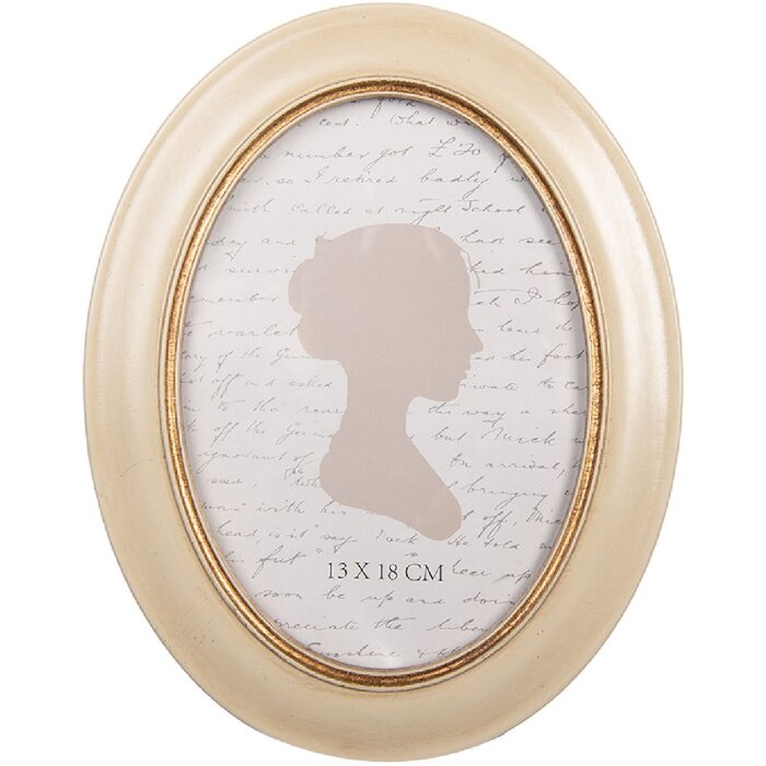 Clayre & Eef 2F1321 Fotolijst 18x2x23 cm / 13x18 cm Beige Goudkleurig