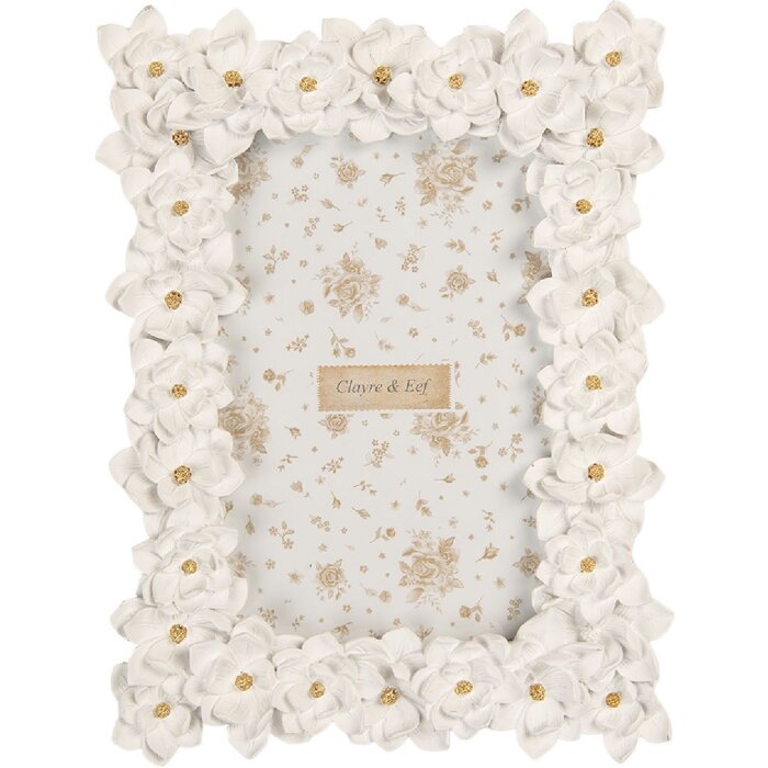 Clayre & Eef 2F1360S Fotolijst 15x21 cm 10x15 cm Wit Goud