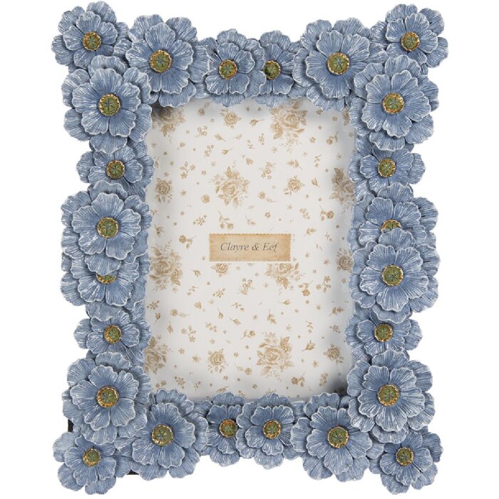 Clayre & Eef 2F1366M Fotolijst 22x3x27 cm / 13x18 cm Blauw-Groen