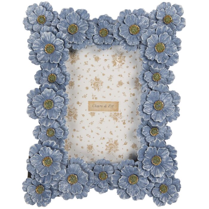 Clayre & Eef 2F1366S Fotolijst 19x3x25 cm 10x15 cm Blauw Groen