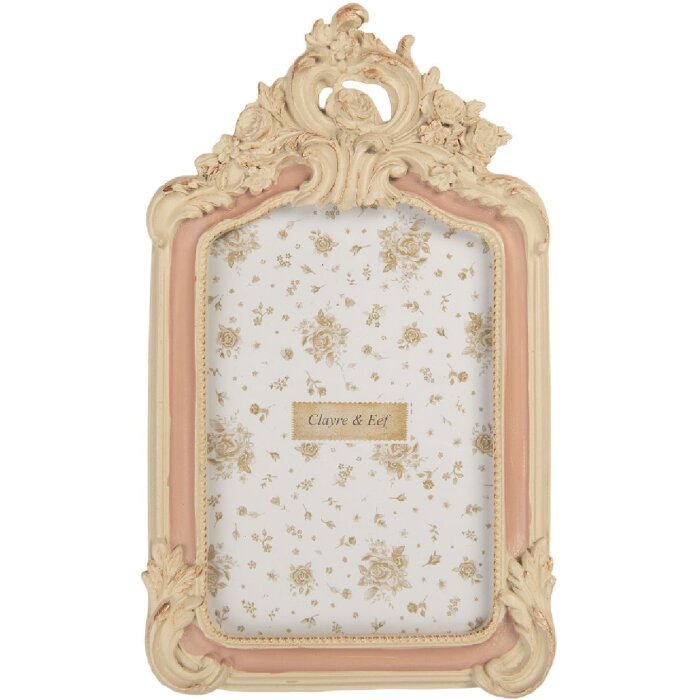 Clayre & Eef 2F1367M Fotolijst 16x2x25 cm Beige Roze