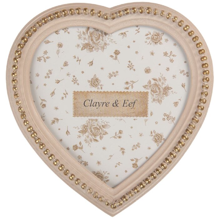 Clayre & Eef 2F1369 Fotolijst 15x2x16 cm roze goudkleurig