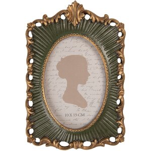 Clayre & Eef 2F1241 Fotolijst 15x23 cm / 10x15 cm Groen Goudkleurig