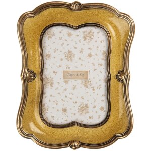 Clayre & Eef 2F1346 Fotolijst 17x3x21 cm 10x15 cm Goudkleurig Bruin