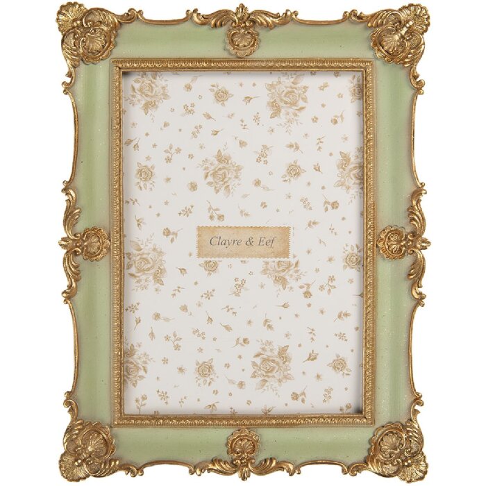 Clayre & Eef 2F1354M Fotolijst 18x23 cm Groen Goudkleurig
