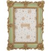 Clayre & Eef 2F1354S Fotolijst 15x2x21 cm / 10x15 cm Groen Goudkleurig