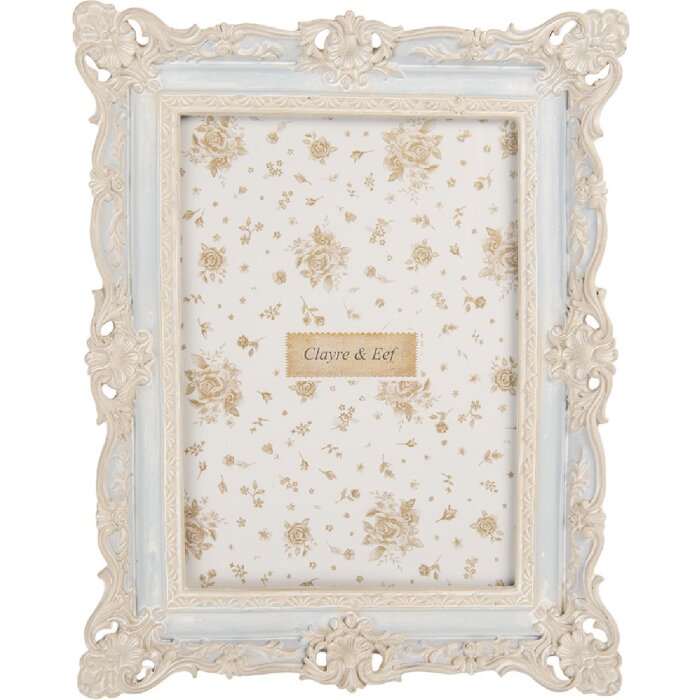 Clayre & Eef 2F1355M Fotolijst 18x3x23 cm 13x18 cm Blauw en Wit