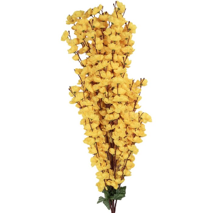 Clayre & Eef 5PL0168Y Decoratieve Tak met Bloemen 15x10x100 cm