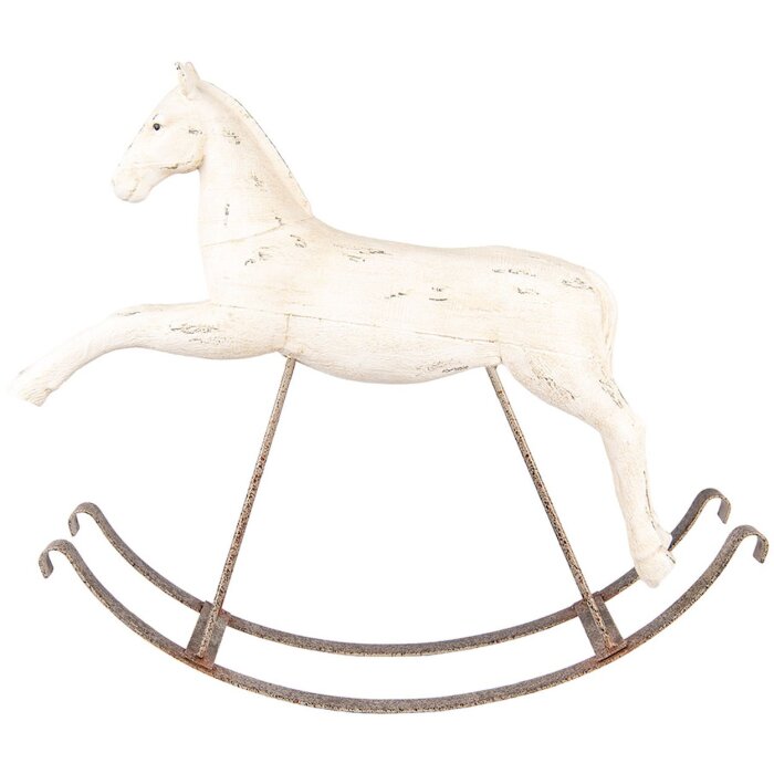 Clayre & Eef 5PR0176 Decoratie Schommelpaard 61x15x51 cm Wit