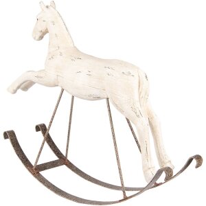 Clayre & Eef 5PR0176 Decoratie Schommelpaard 61x15x51 cm Wit