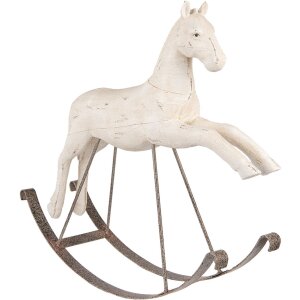 Clayre & Eef 5PR0176 Decoratie Schommelpaard 61x15x51 cm Wit