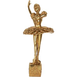 Clayre & Eef 6PR5418 Decoratie Ballerina 20x17x45 cm Goudkleurig