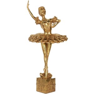 Clayre & Eef 6PR5418 Decoratie Ballerina 20x17x45 cm Goudkleurig