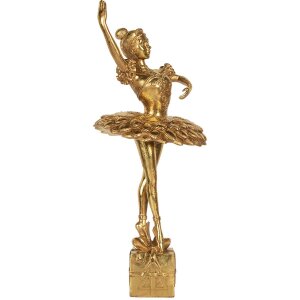 Clayre & Eef 6PR5418 Decoratie Ballerina 20x17x45 cm Goudkleurig