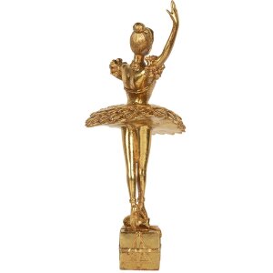 Clayre & Eef 6PR5418 Decoratie Ballerina 20x17x45 cm Goudkleurig
