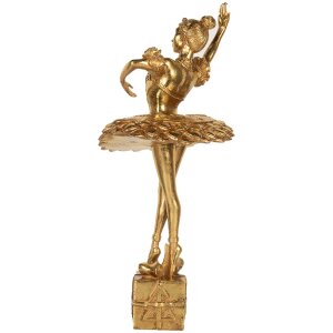 Clayre & Eef 6PR5418 Decoratie Ballerina 20x17x45 cm Goudkleurig