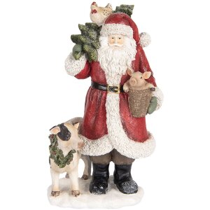 Clayre & Eef 6PR5517 Decoratie Kerstman 17x16x30 cm Rood