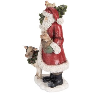 Clayre & Eef 6PR5517 Decoratie Kerstman 17x16x30 cm Rood