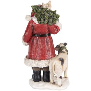 Clayre & Eef 6PR5517 Decoratie Kerstman 17x16x30 cm Rood