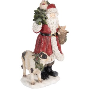 Clayre & Eef 6PR5517 Decoratie Kerstman 17x16x30 cm Rood