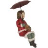 Clayre & Eef 6PR5523 Decoratie Kind met Hond 10x7x19 cm Rood Bruin